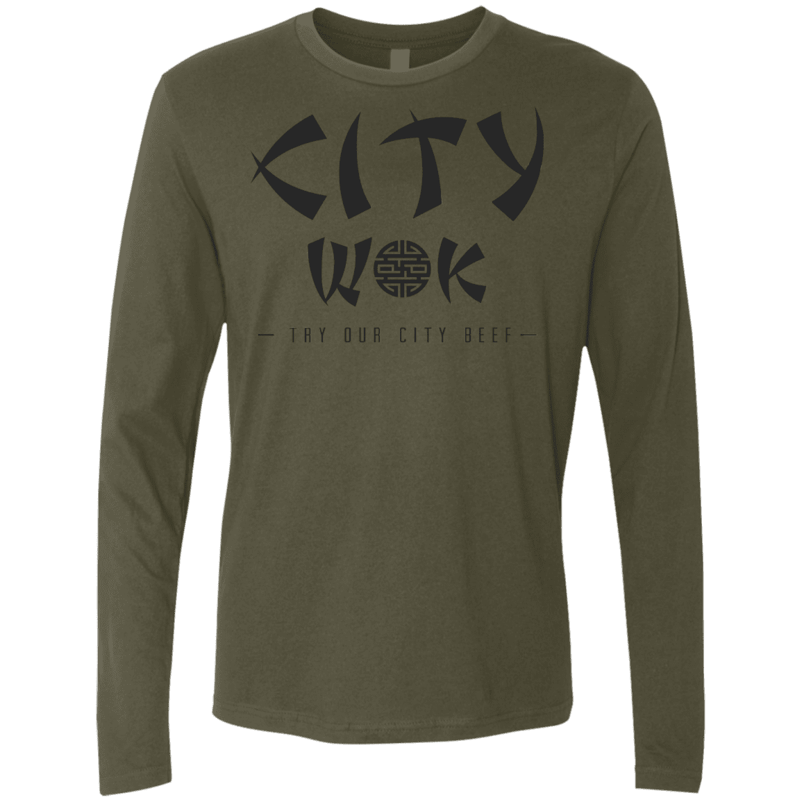 T-Shirts Military Green / S City Wok Men's Premium Long Sleeve