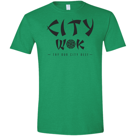 T-Shirts Heather Irish Green / S City Wok Men's Semi-Fitted Softstyle