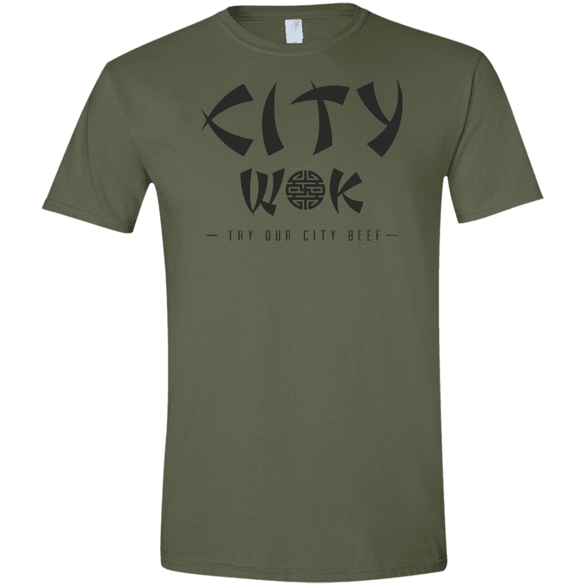 T-Shirts Military Green / S City Wok Men's Semi-Fitted Softstyle