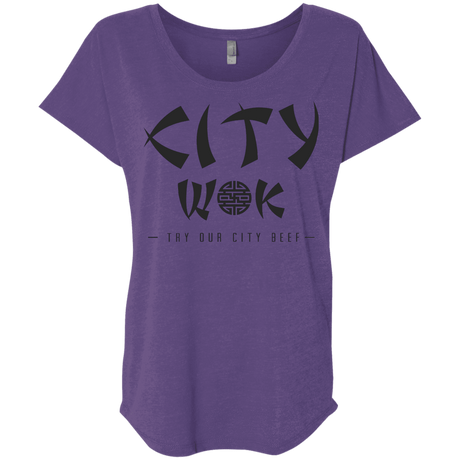 T-Shirts Purple Rush / X-Small City Wok Triblend Dolman Sleeve