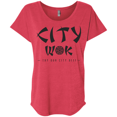 T-Shirts Vintage Red / X-Small City Wok Triblend Dolman Sleeve