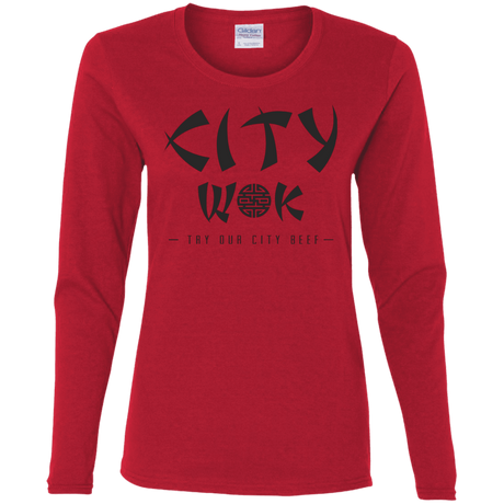 T-Shirts Red / S City Wok Women's Long Sleeve T-Shirt
