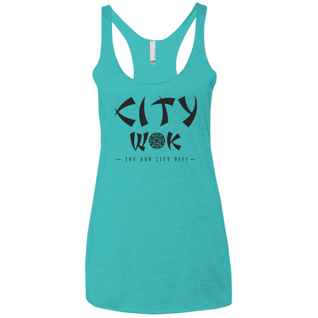 T-Shirts Tahiti Blue / X-Small City Wok Women's Triblend Racerback Tank