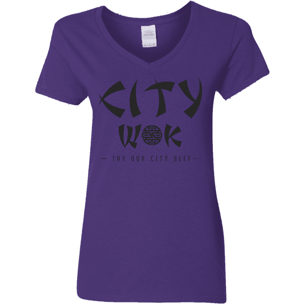 T-Shirts Purple / S City Wok Women's V-Neck T-Shirt