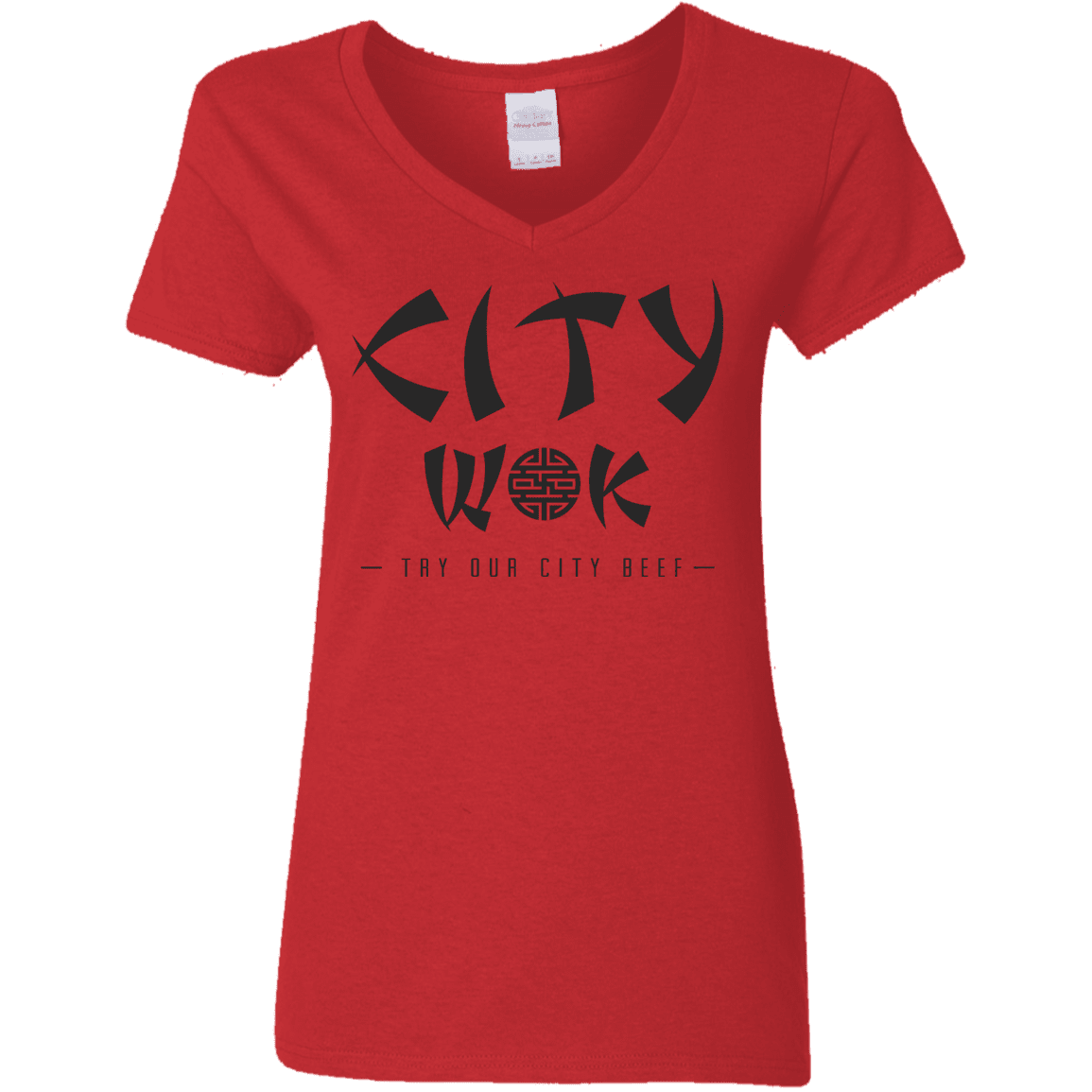 T-Shirts Red / S City Wok Women's V-Neck T-Shirt