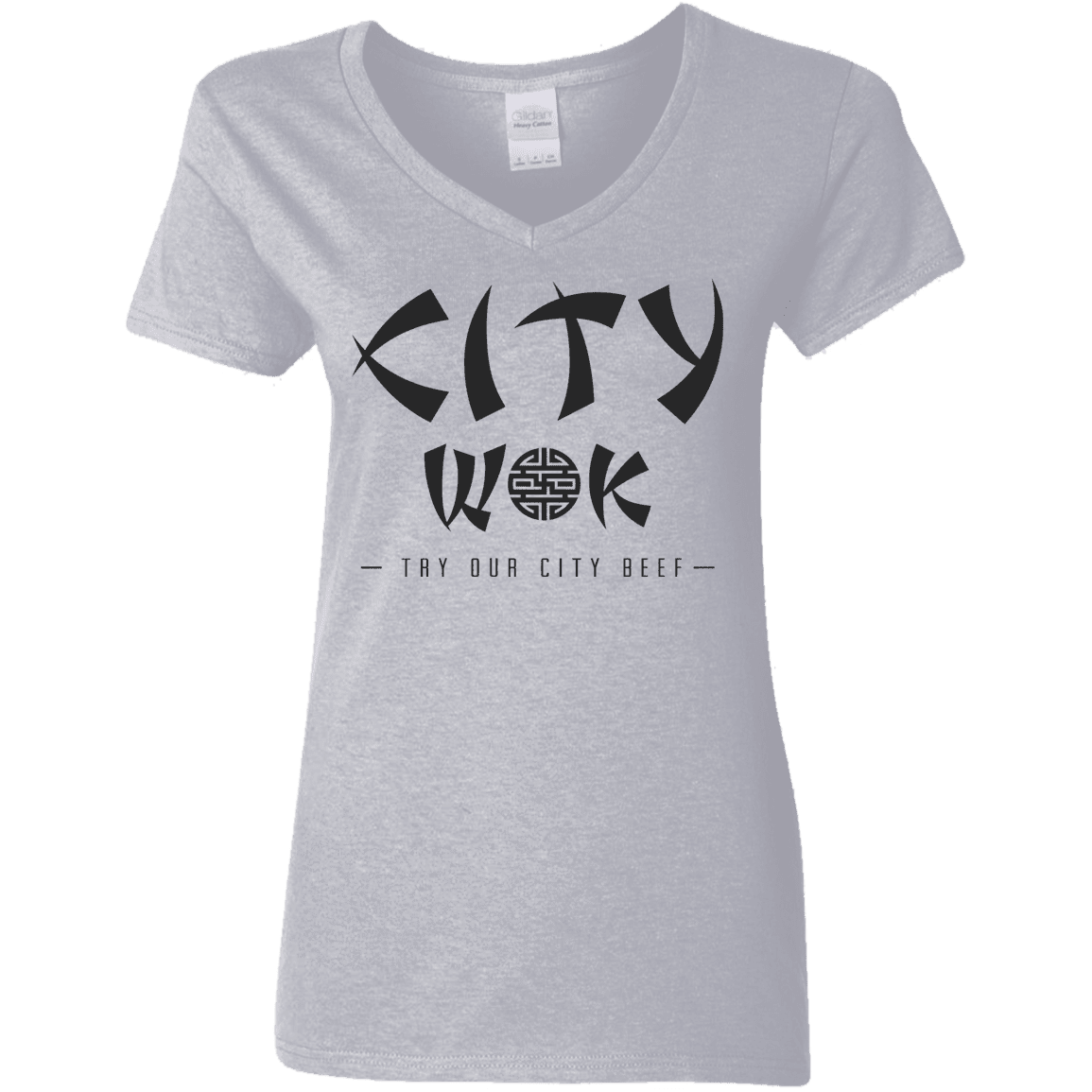 T-Shirts Sport Grey / S City Wok Women's V-Neck T-Shirt