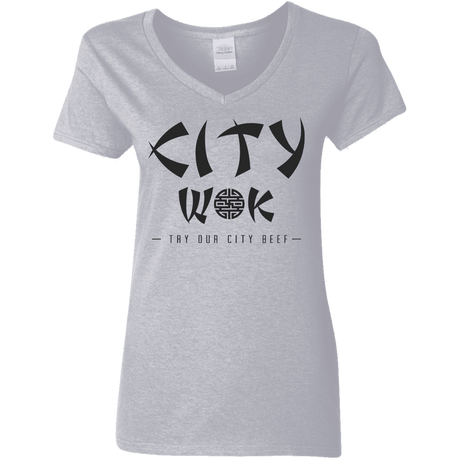 T-Shirts Sport Grey / S City Wok Women's V-Neck T-Shirt