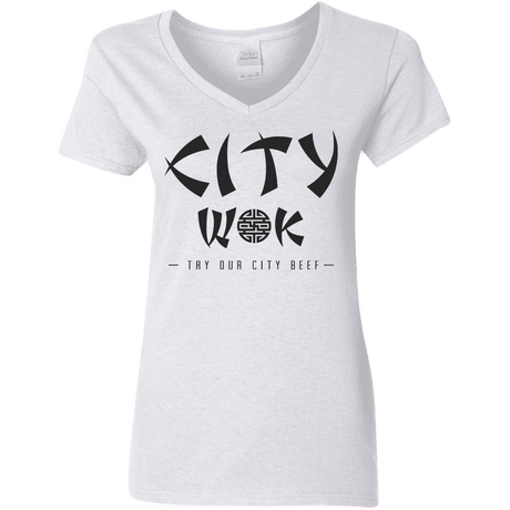 T-Shirts White / S City Wok Women's V-Neck T-Shirt