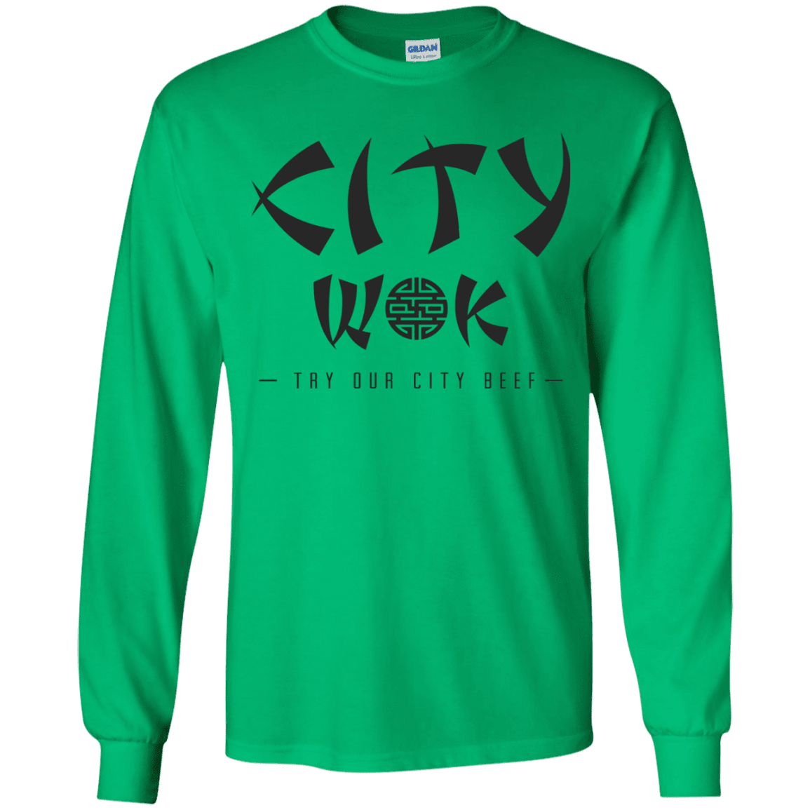 T-Shirts Irish Green / YS City Wok Youth Long Sleeve T-Shirt