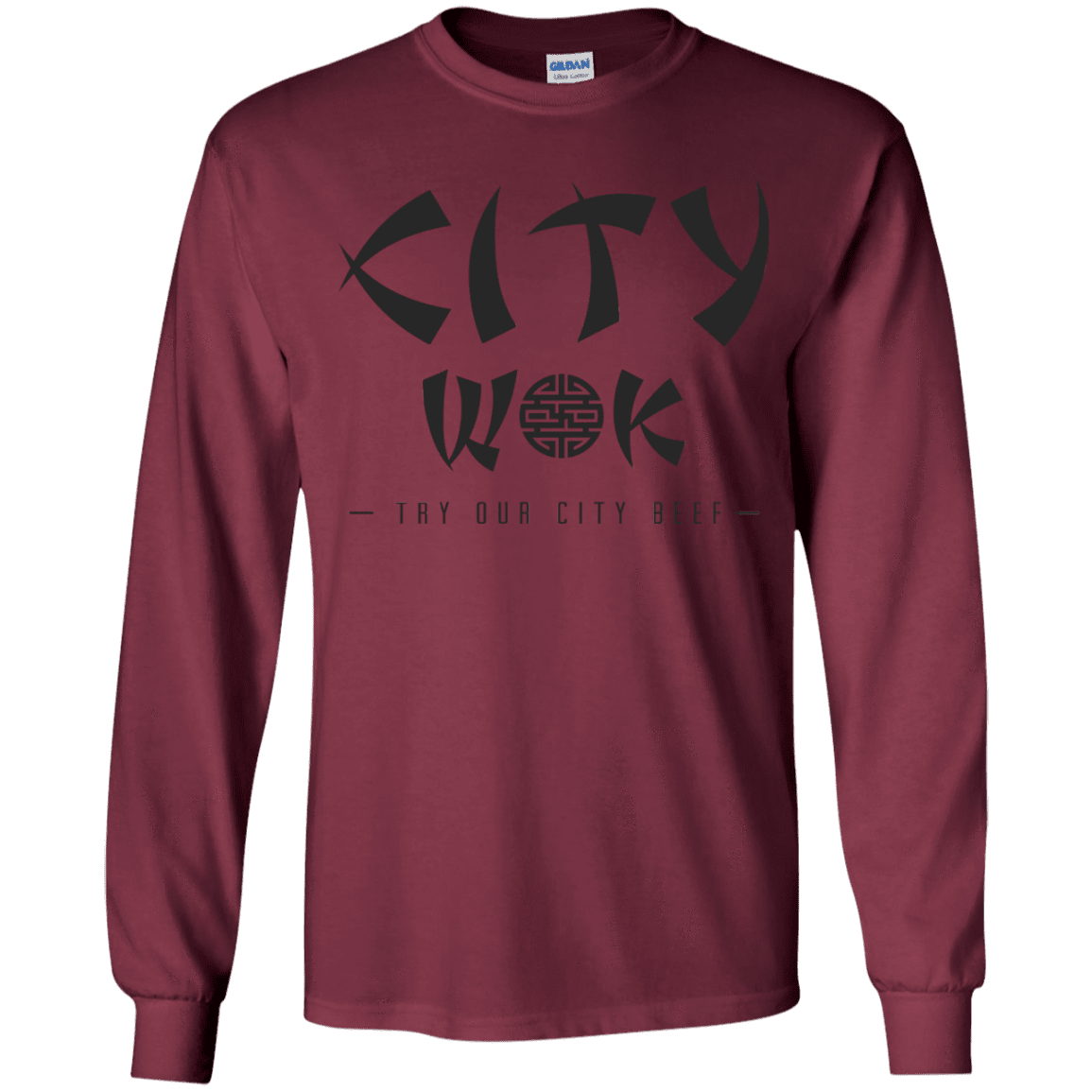 T-Shirts Maroon / YS City Wok Youth Long Sleeve T-Shirt