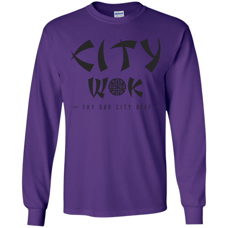 T-Shirts Purple / YS City Wok Youth Long Sleeve T-Shirt