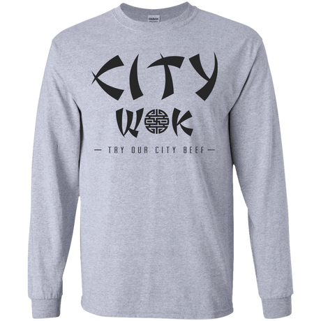 T-Shirts Sport Grey / YS City Wok Youth Long Sleeve T-Shirt