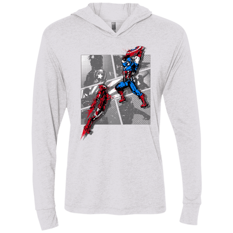 T-Shirts Heather White / X-Small CIVIL WAR Triblend Long Sleeve Hoodie Tee