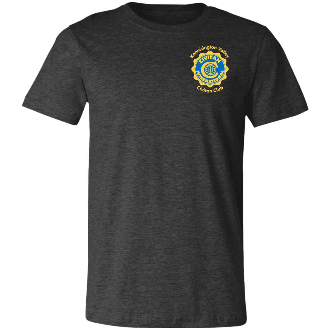 T-Shirts Dark Grey Heather / X-Small Civitan Front-Rear Printed BellaCanvas T-Shirt