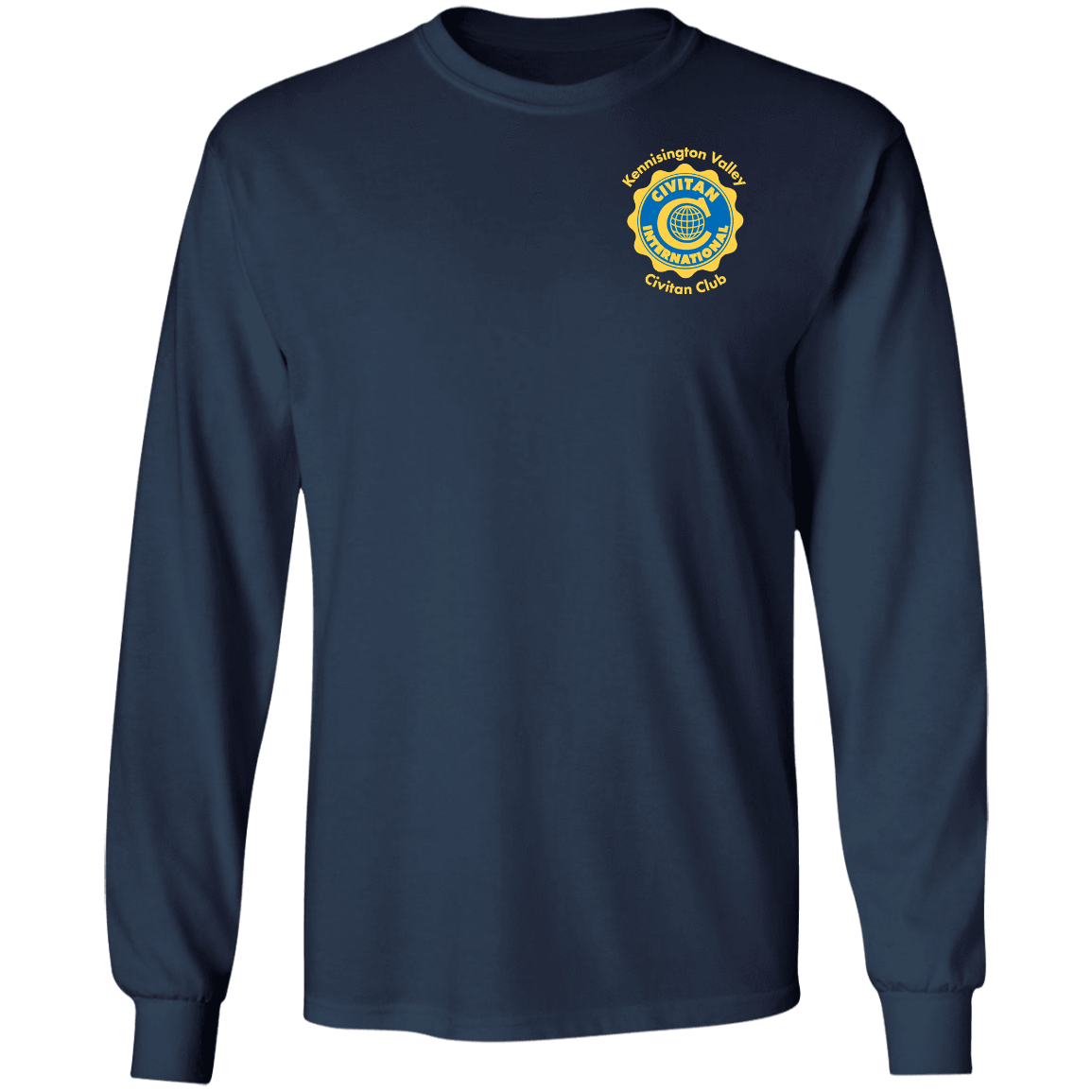 T-Shirts Navy / S Civitan Front-Rear Printed Gildan LS T-Shirt