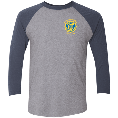 T-Shirts Premium Heather/Vintage Navy / X-Small Civitan Front-Rear Printed Next Level Baseball T-Shirt