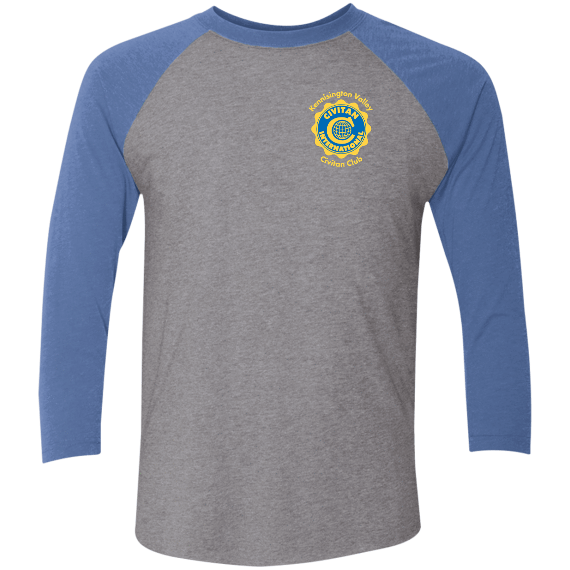 T-Shirts Premium Heather/Vintage Royal / X-Small Civitan Front-Rear Printed Next Level Baseball T-Shirt