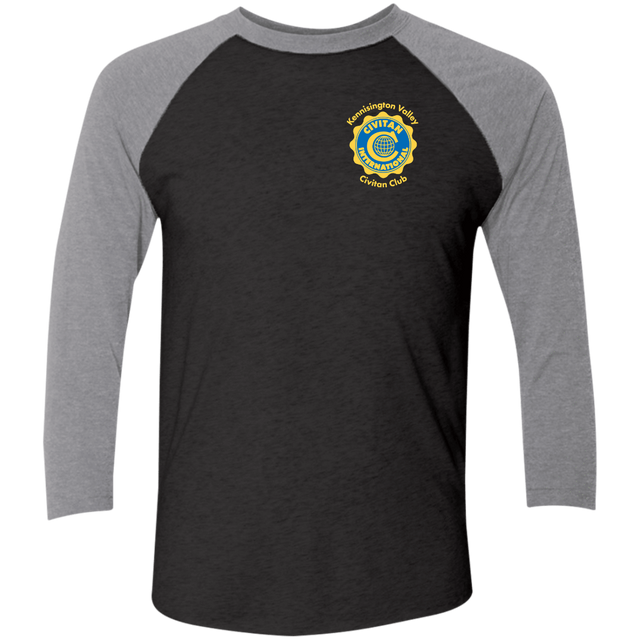 T-Shirts Vintage Black/Premium Heather / X-Small Civitan Front-Rear Printed Next Level Baseball T-Shirt