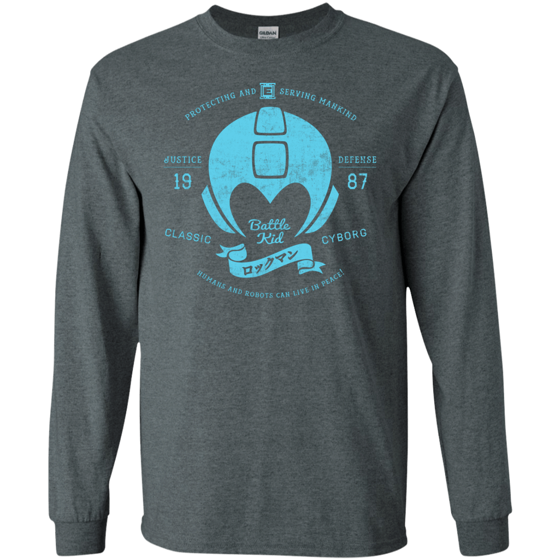 T-Shirts Dark Heather / S Classic Cyborg 600 Men's Long Sleeve T-Shirt