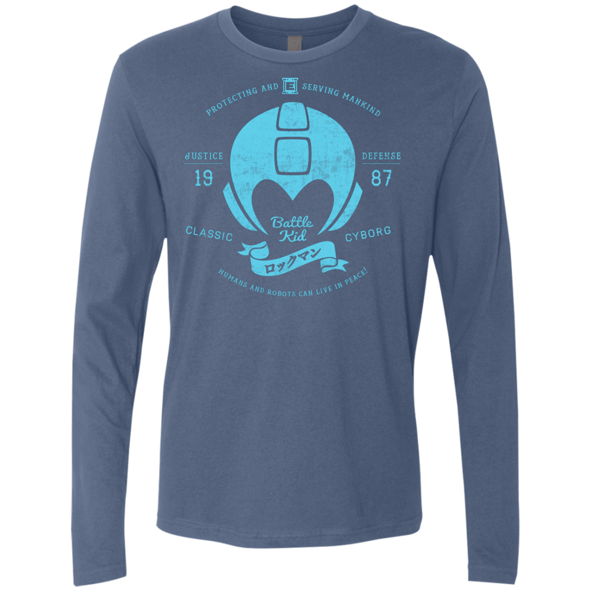 T-Shirts Indigo / S Classic Cyborg 600 Men's Premium Long Sleeve