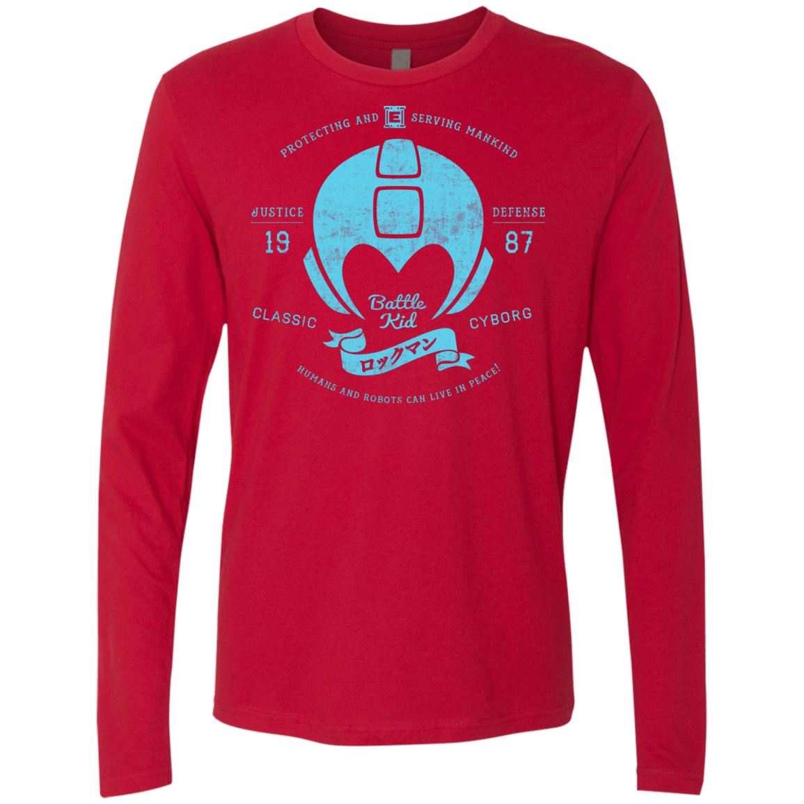T-Shirts Red / S Classic Cyborg 600 Men's Premium Long Sleeve