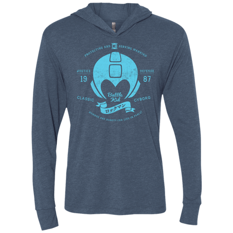 T-Shirts Indigo / X-Small Classic Cyborg 600 Triblend Long Sleeve Hoodie Tee