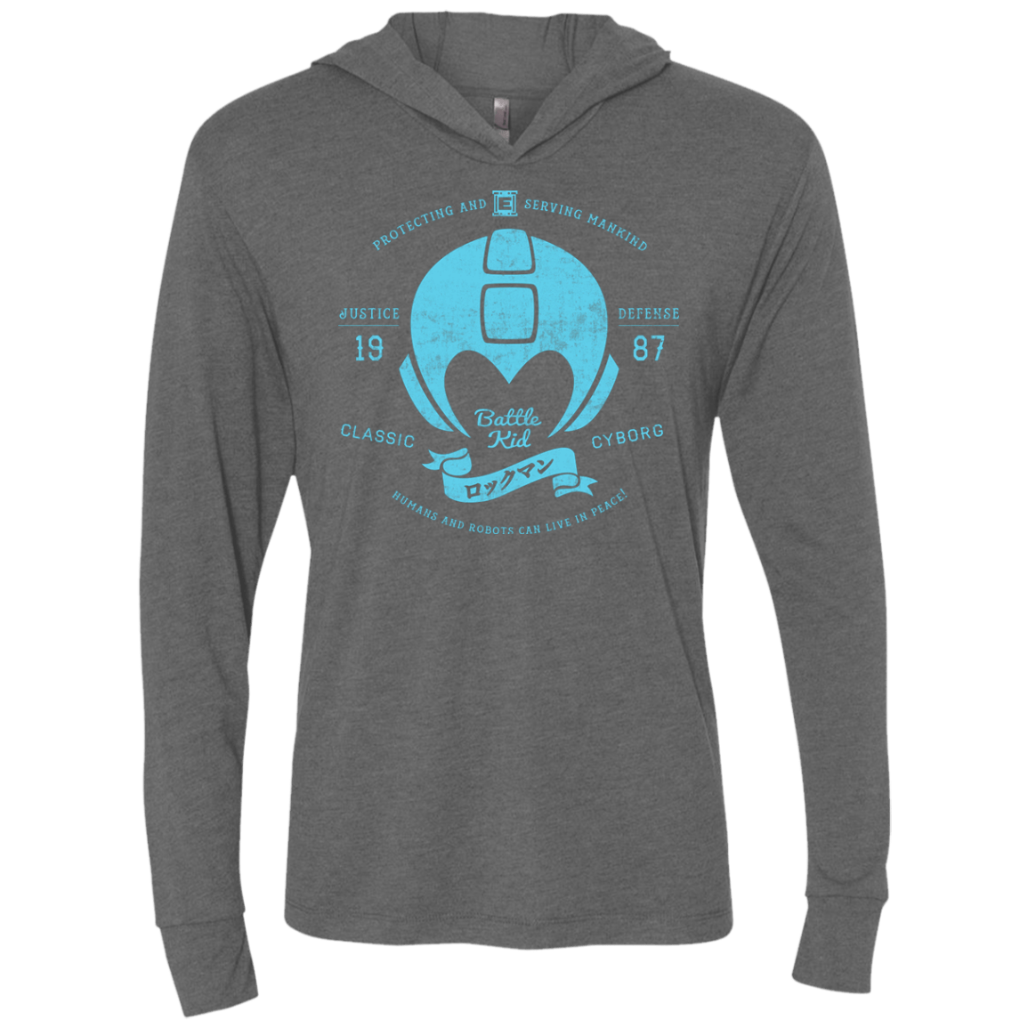 T-Shirts Premium Heather / X-Small Classic Cyborg 600 Triblend Long Sleeve Hoodie Tee