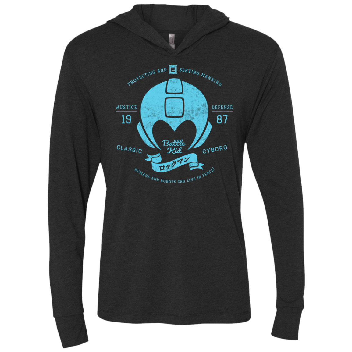 T-Shirts Vintage Black / X-Small Classic Cyborg 600 Triblend Long Sleeve Hoodie Tee