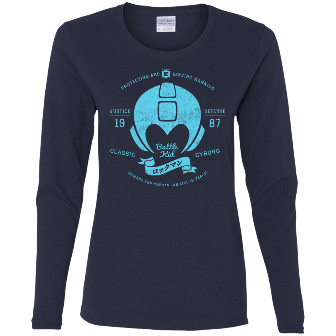 T-Shirts Navy / S Classic Cyborg 600 Women's Long Sleeve T-Shirt