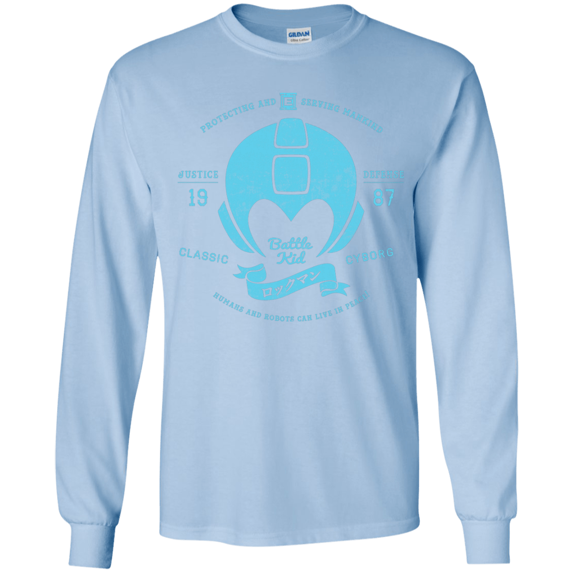 T-Shirts Light Blue / YS Classic Cyborg 600 Youth Long Sleeve T-Shirt