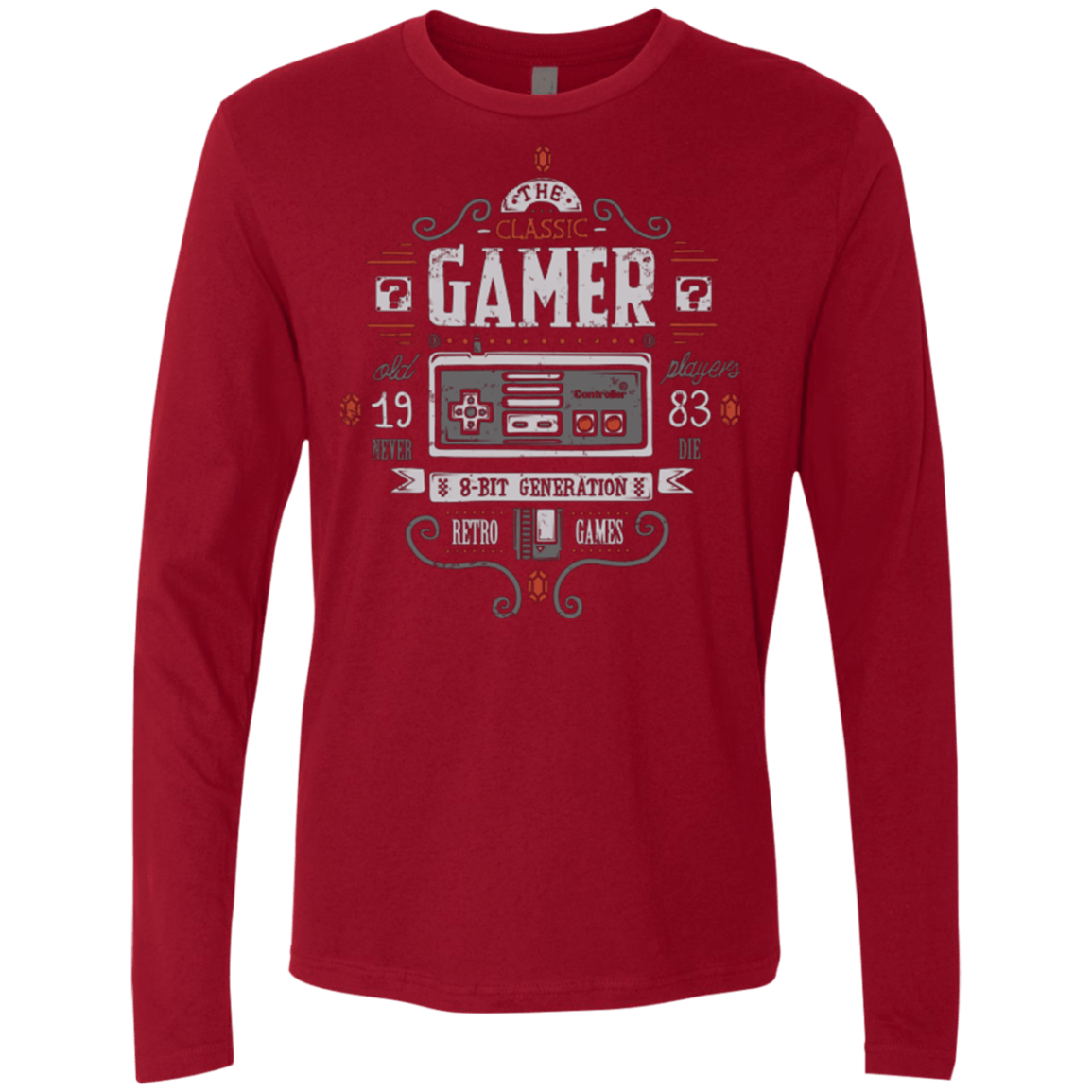T-Shirts Cardinal / Small Classic Gamer Men's Premium Long Sleeve