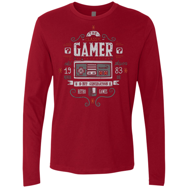 T-Shirts Cardinal / Small Classic Gamer Men's Premium Long Sleeve