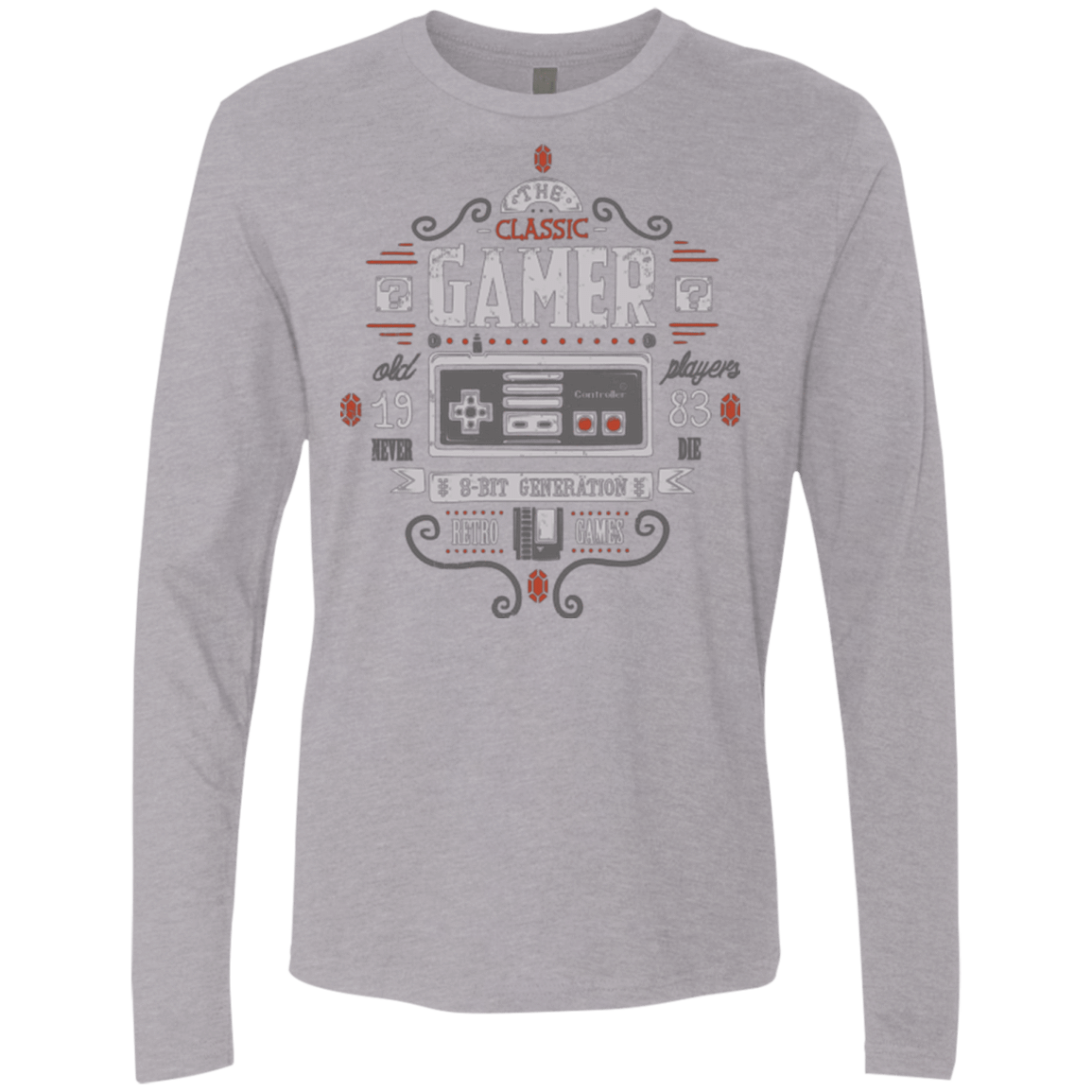 T-Shirts Heather Grey / Small Classic Gamer Men's Premium Long Sleeve