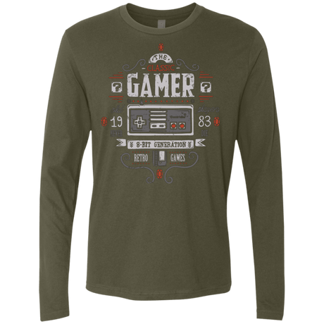 T-Shirts Military Green / Small Classic Gamer Men's Premium Long Sleeve