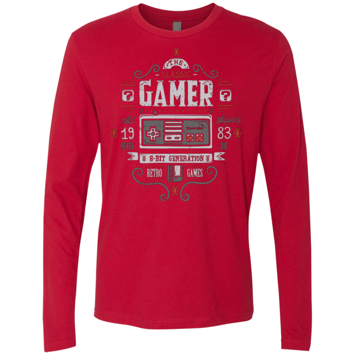 T-Shirts Red / Small Classic Gamer Men's Premium Long Sleeve