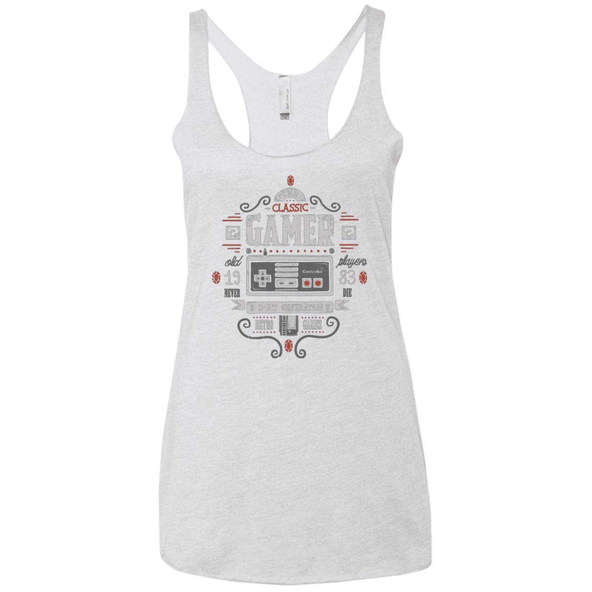 T-Shirts Heather White / X-Small Classic Gamer Women's Triblend Racerback Tank