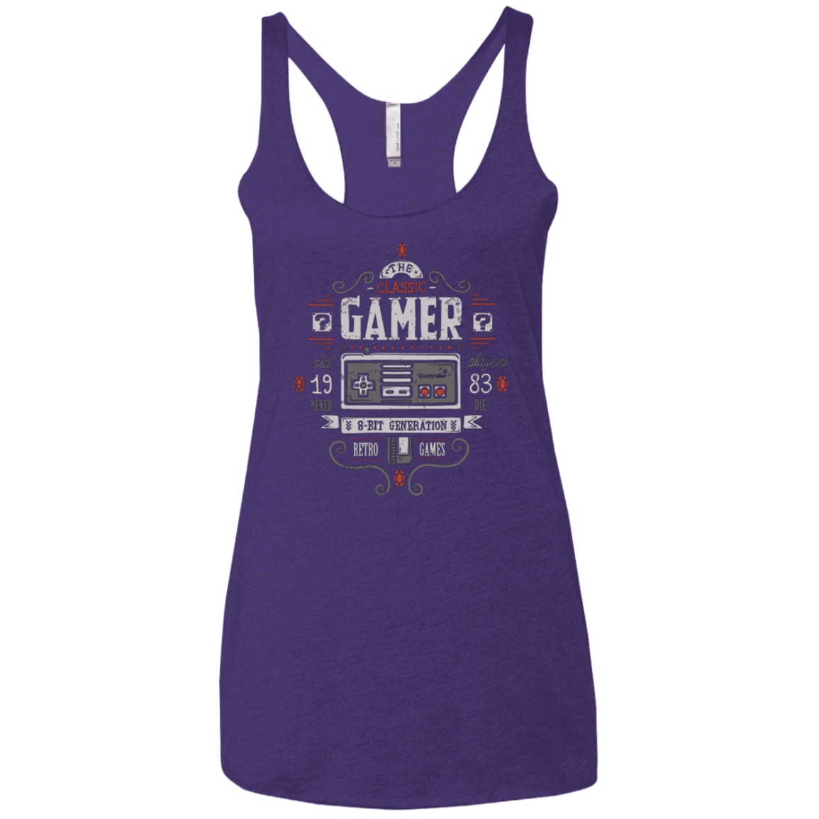 T-Shirts Purple / X-Small Classic Gamer Women's Triblend Racerback Tank