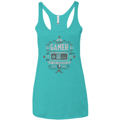 T-Shirts Tahiti Blue / X-Small Classic Gamer Women's Triblend Racerback Tank