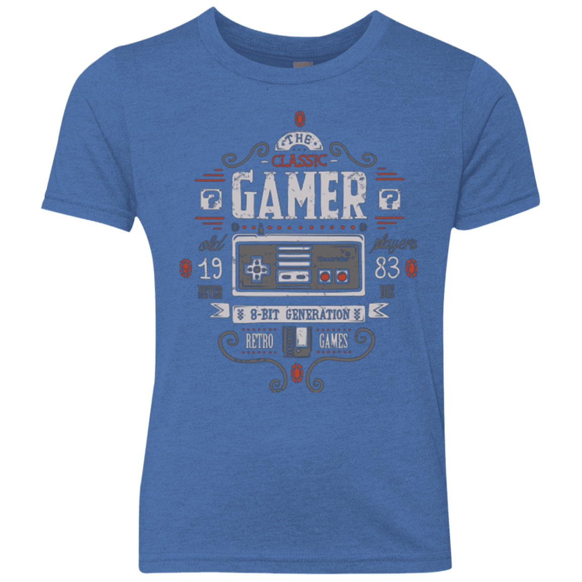 T-Shirts Vintage Royal / YXS Classic Gamer Youth Triblend T-Shirt