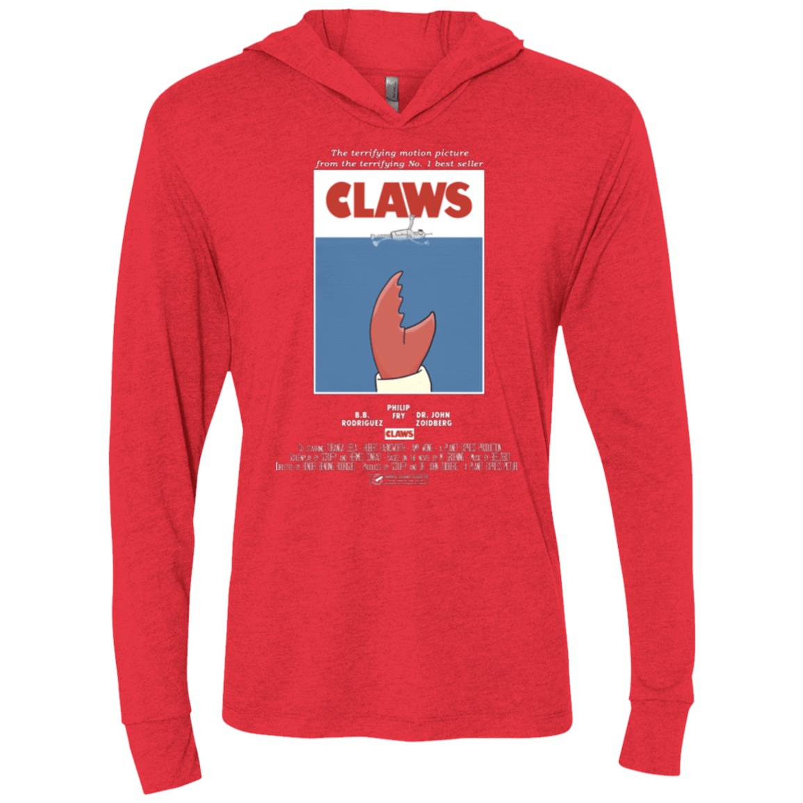 T-Shirts Vintage Red / X-Small Claws Movie Poster Triblend Long Sleeve Hoodie Tee