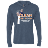 T-Shirts Indigo / X-Small Clean Eastwood Triblend Long Sleeve Hoodie Tee