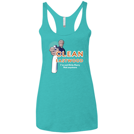 T-Shirts Tahiti Blue / X-Small Clean Eastwood Women's Triblend Racerback Tank