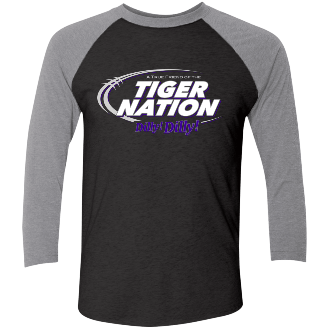 T-Shirts Vintage Black/Premium Heather / X-Small Clemson Dilly Dilly Men's Triblend 3/4 Sleeve