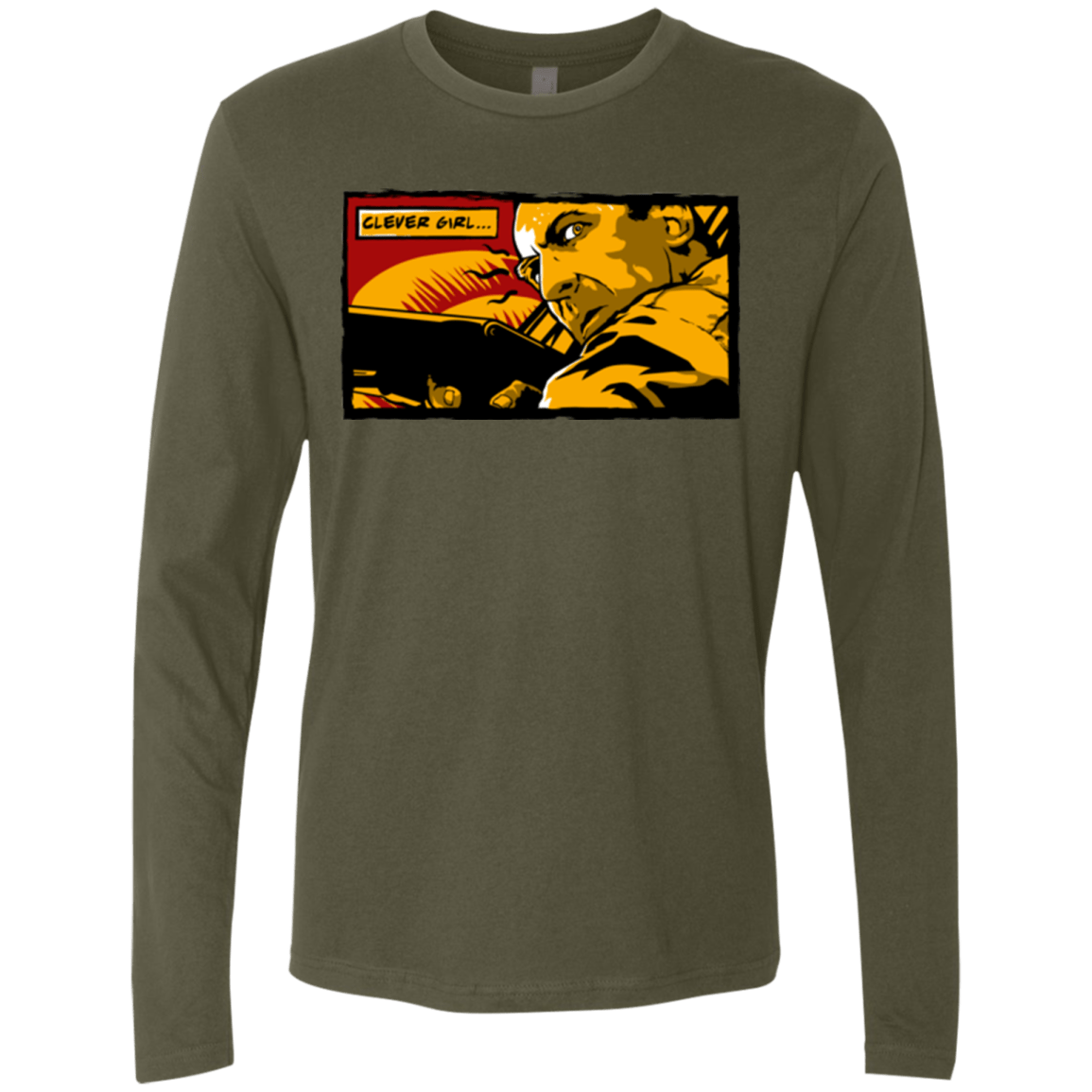 T-Shirts Military Green / Small Clever Girl Men's Premium Long Sleeve