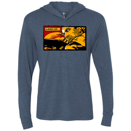 T-Shirts Indigo / X-Small Clever Girl Triblend Long Sleeve Hoodie Tee