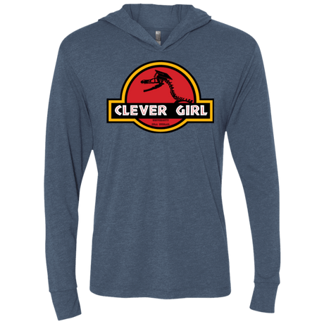 T-Shirts Indigo / X-Small Clever Girl Triblend Long Sleeve Hoodie Tee
