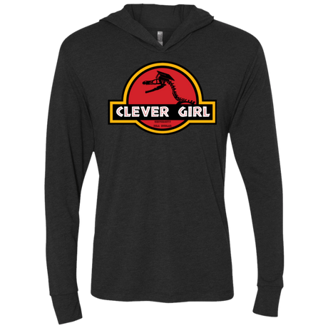 T-Shirts Vintage Black / X-Small Clever Girl Triblend Long Sleeve Hoodie Tee