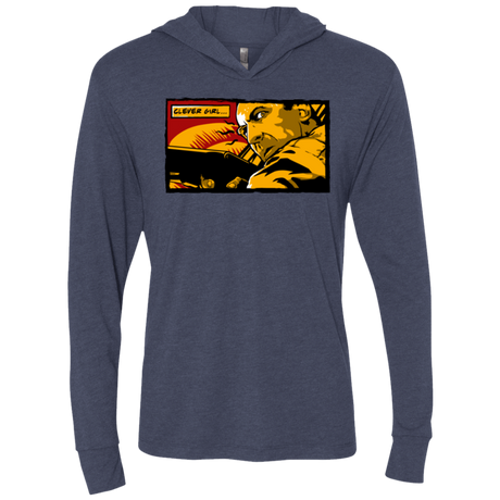 T-Shirts Vintage Navy / X-Small Clever Girl Triblend Long Sleeve Hoodie Tee