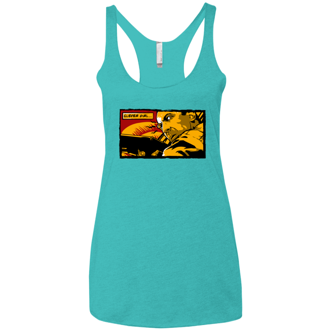 T-Shirts Tahiti Blue / X-Small Clever Girl Women's Triblend Racerback Tank