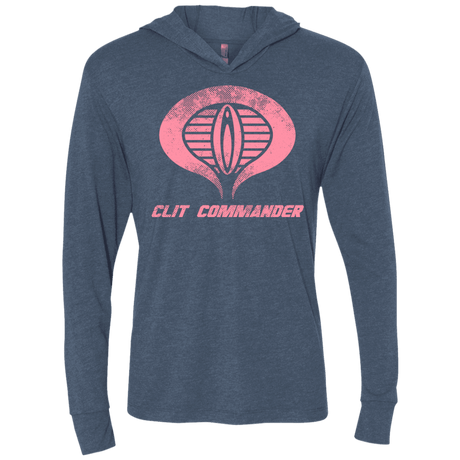T-Shirts Indigo / X-Small Clit Commander Triblend Long Sleeve Hoodie Tee